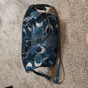 Blue/Metallic Coach Bag (Med/Lg size)